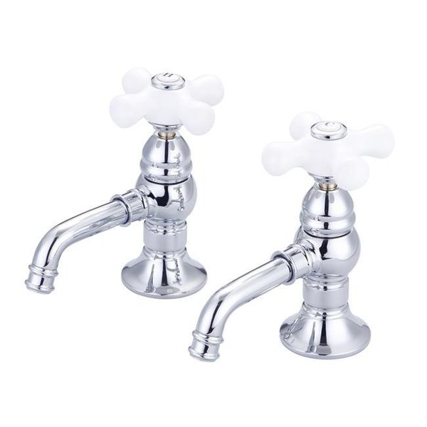 Water Creation Water Creation F1-0002-01-PX Vintage Classic Basin Cocks Lavatory Faucets; Silver & Chrome F1-0002-01-PX